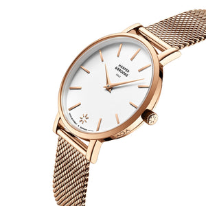 SAGA 32MM MESH ROSE GOLD White / Rose Gold