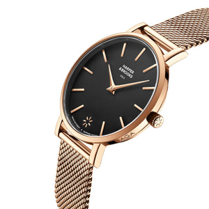 SAGA 32MM MESH ROSE GOLD Black / Rose Gold