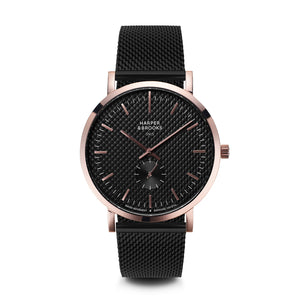 TEXTURE 40MM MESH BLACK Jet Black / Rose Gold