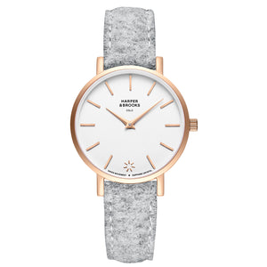 SAGA 32MM WOOL LIGHT GREY White / Rose Gold