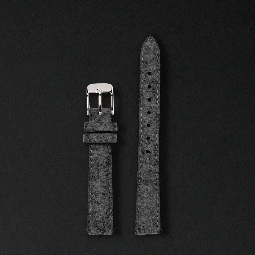 14MM ANTHRACITE WOOL Silver Buckle For Saga Watches