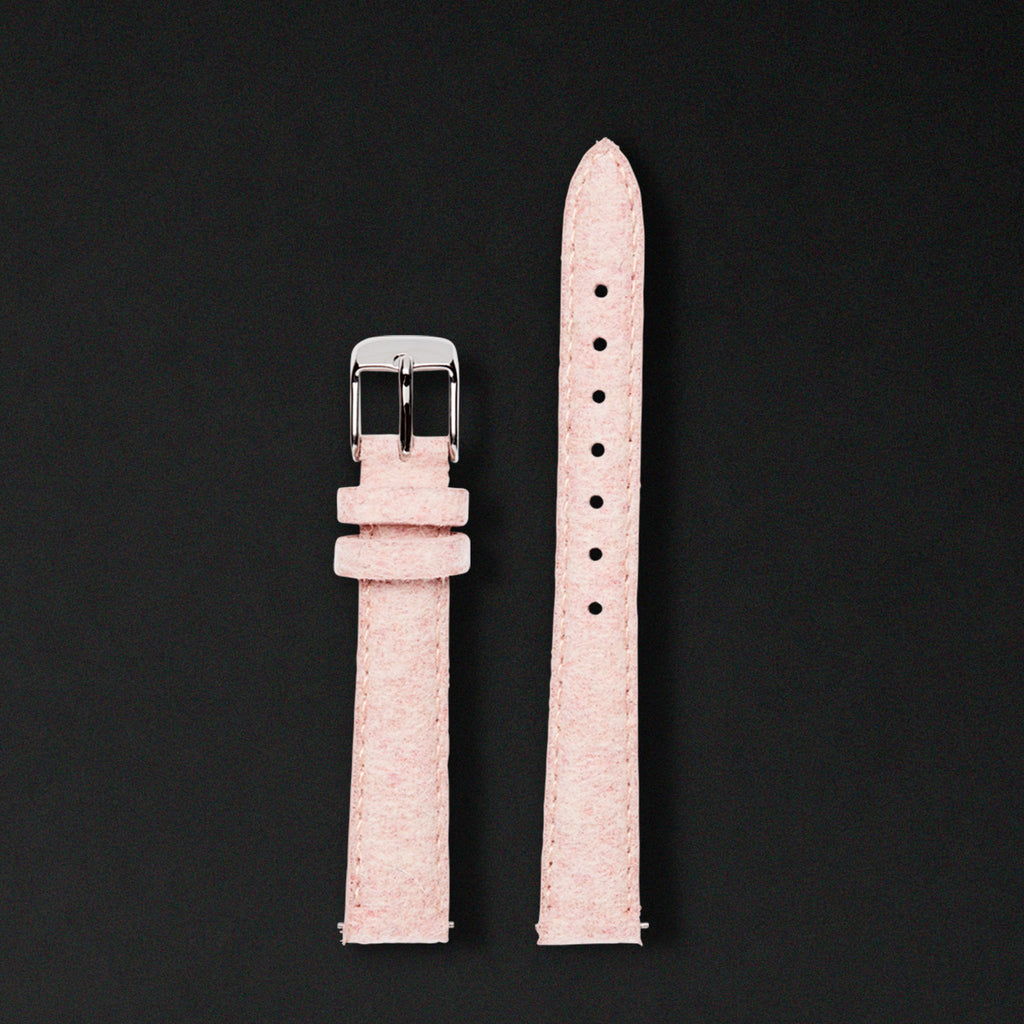 14MM PINK WOOL Silver Buckle For Saga Watches