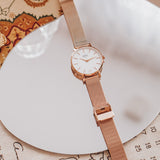 SAGA 32MM MESH ROSE GOLD White / Rose Gold