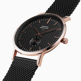 TEXTURE 40MM MESH BLACK Jet Black / Rose Gold