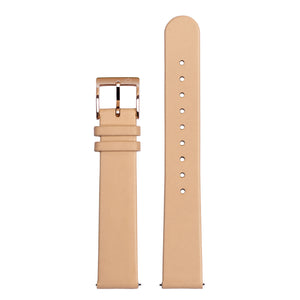 18 MM Italian Vegetable Tanned Leather Natura Strap Rose Buckle For Fits All 36 MM Watches