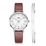 Bracelet Watch Set ,Bauhaus 32mm Silver/Red