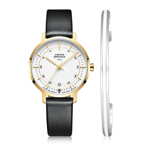 Bracelet Watch Set ,Bauhaus 32mm Gold/Black